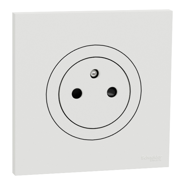 Schneider Electric - Odace 2025 - Prise 2P+T affleurante - blanc craie - Réf : S920052